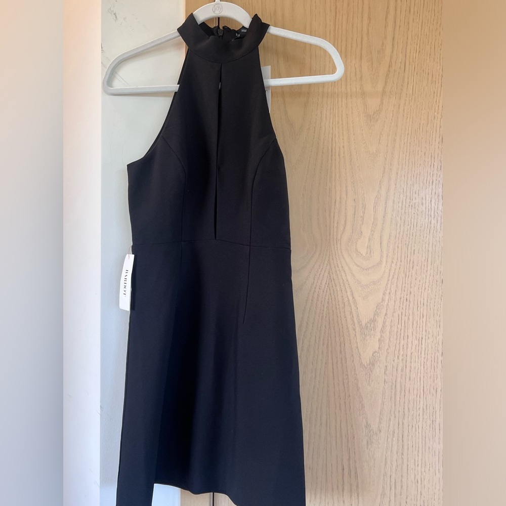 NWT Bardot Strapless High Neck Halter Mini Black Dress
